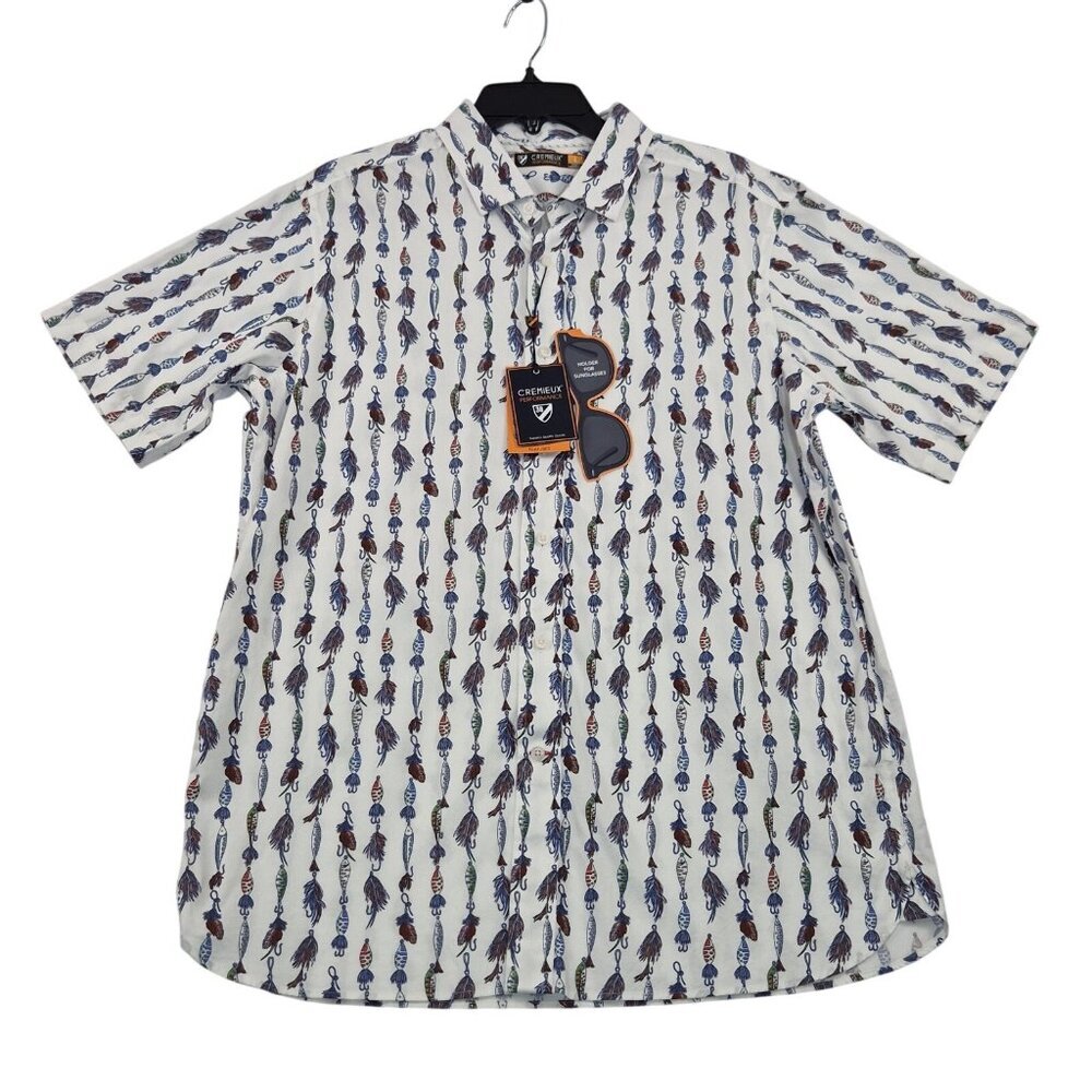 Cremieux Men’s Shirt Size XXL Performance Fishing Lures Sunglass Holder (02)